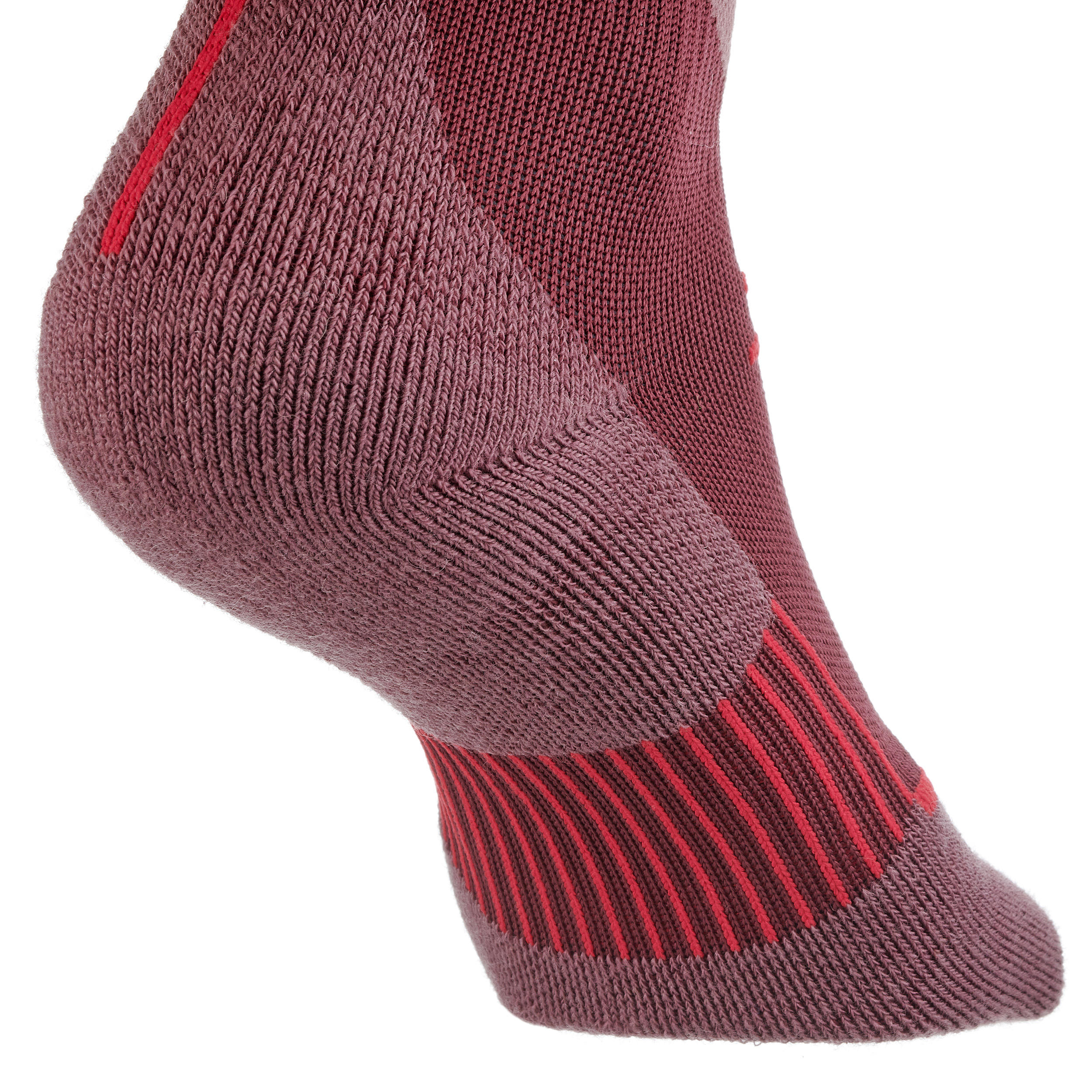 ADULT SKI AND SNOWBOARD SOCKS - 500 - PINK/RED 9/9