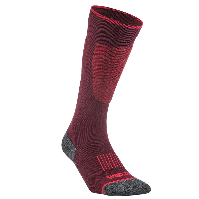 Calcetines térmicos de esquí y nieve Adulto Wedze Ski 100 granate