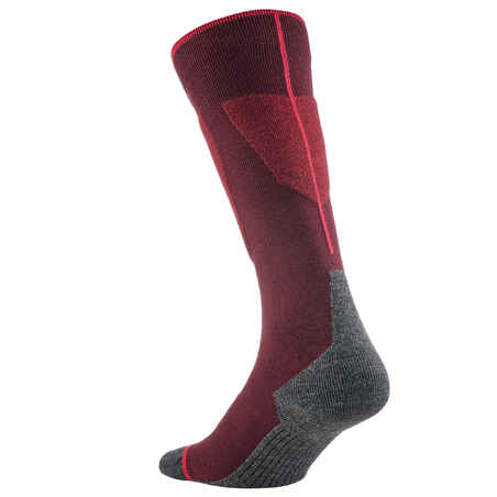 ADULT SKI SOCKS - 100 - BURGUNDY