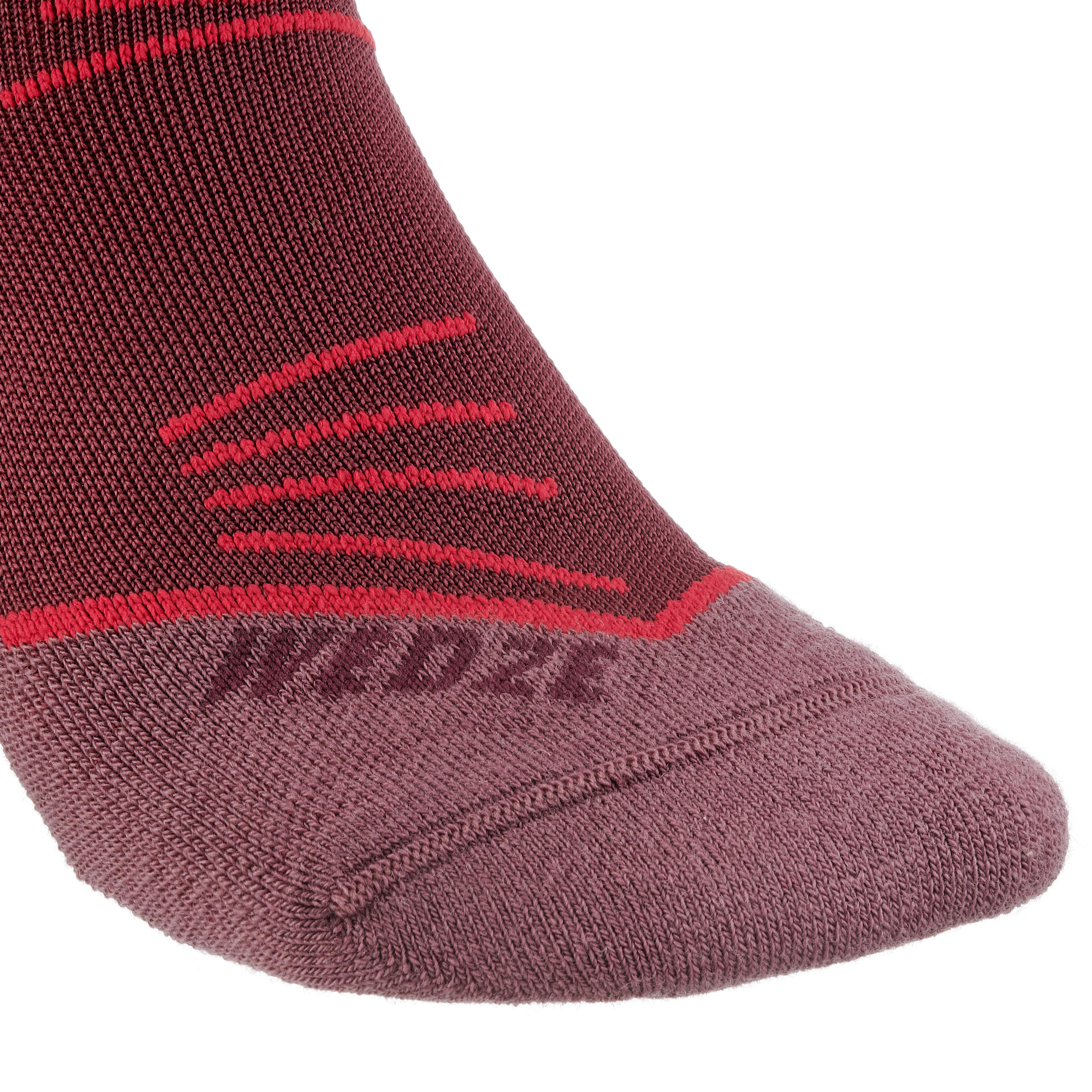 ADULT SKI AND SNOWBOARD SOCKS - 500 - PINK/RED 6/9
