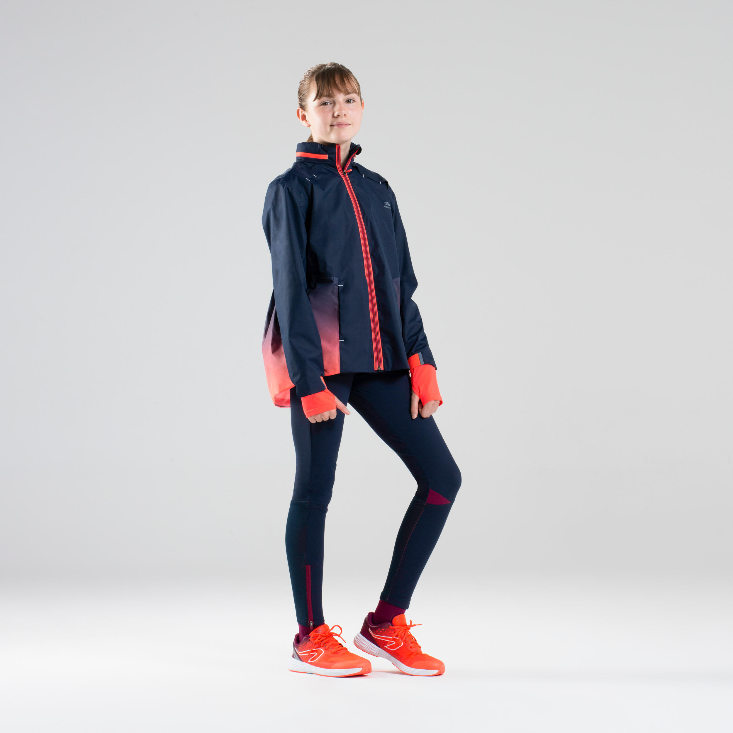 AT 500 Girls' Athletics Tights - navy blue and purple 2/10