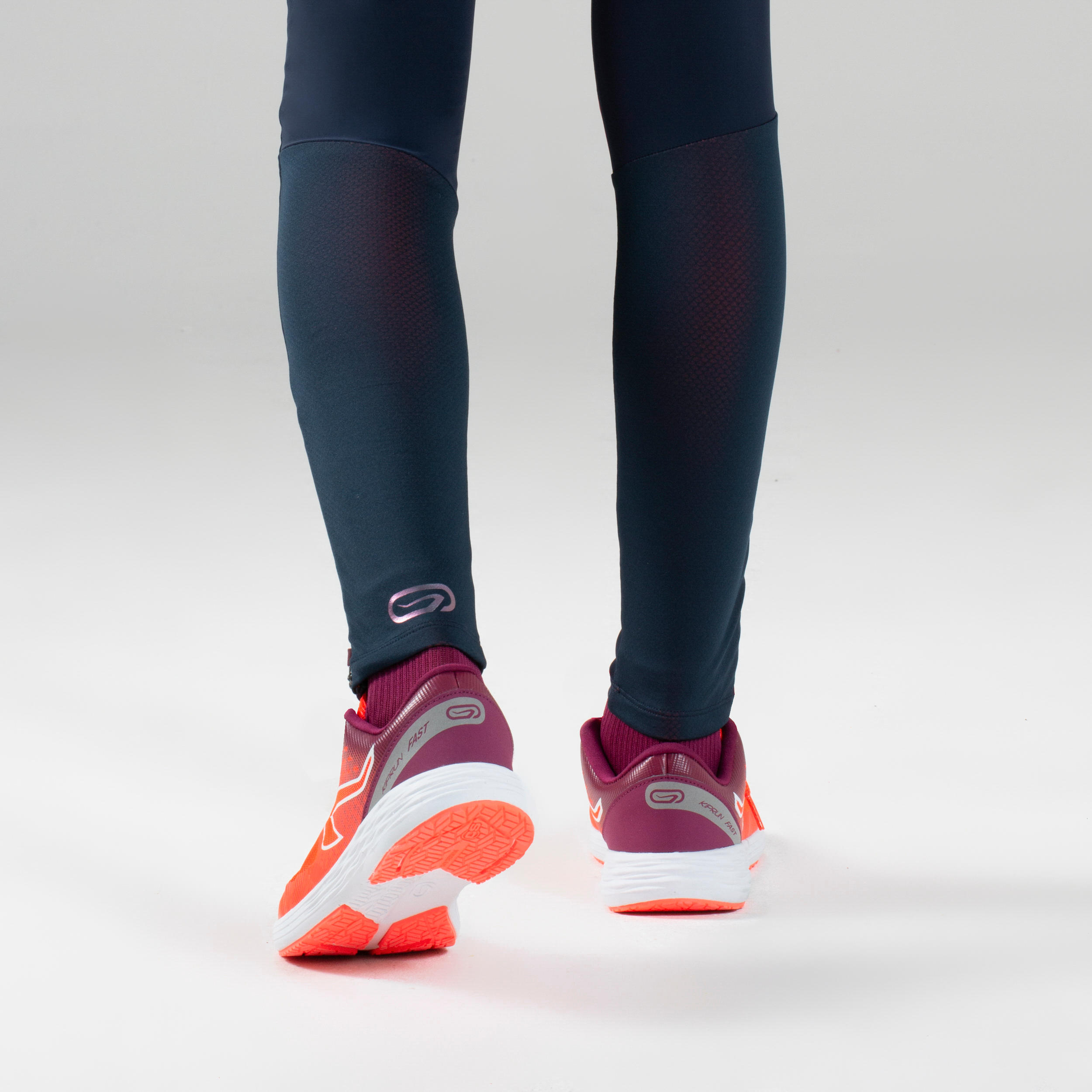 AT 500 Girls' Athletics Tights - navy blue and purple 8/10