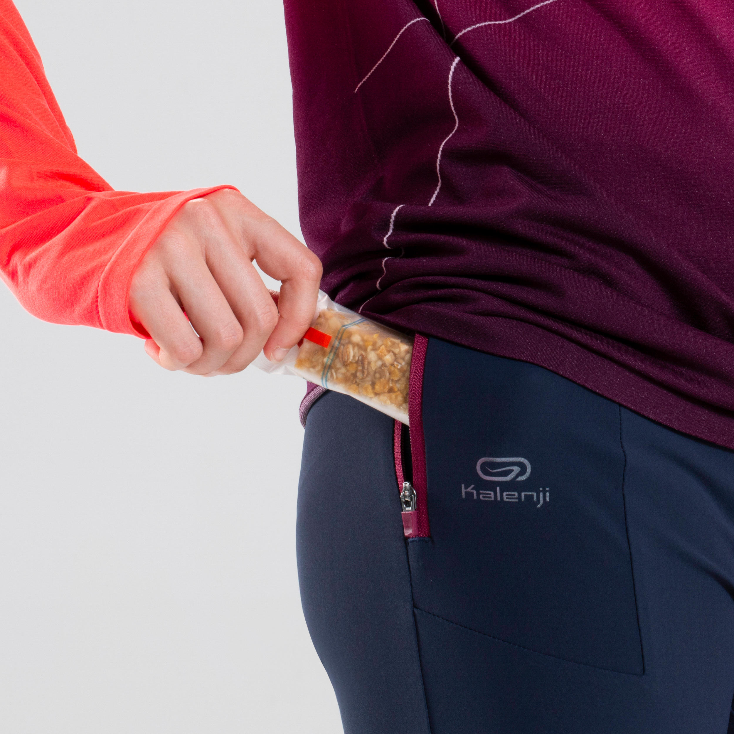 AT 500 Girls' Athletics Tights - navy blue and purple 4/10