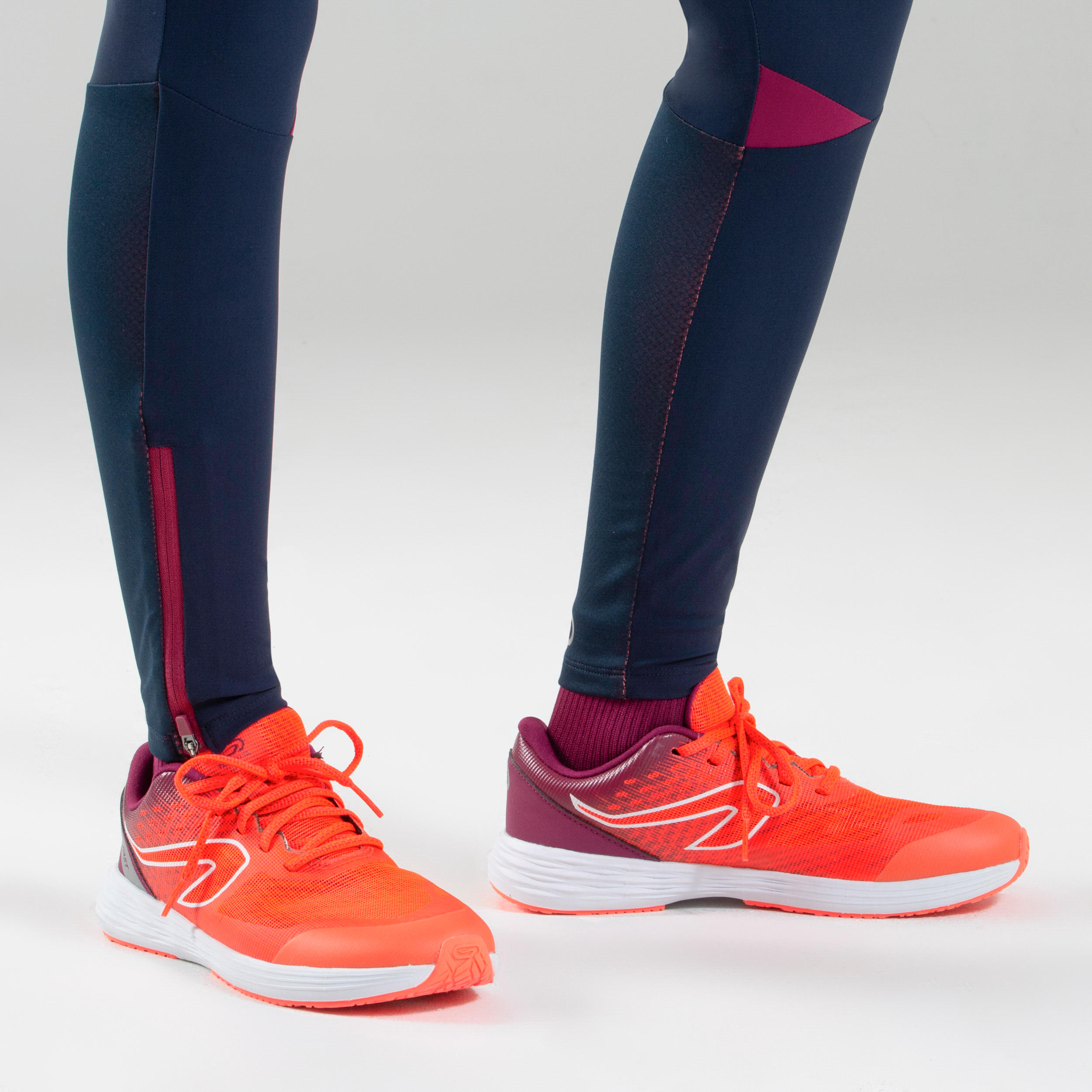 AT 500 Girls' Athletics Tights - navy blue and purple 7/10