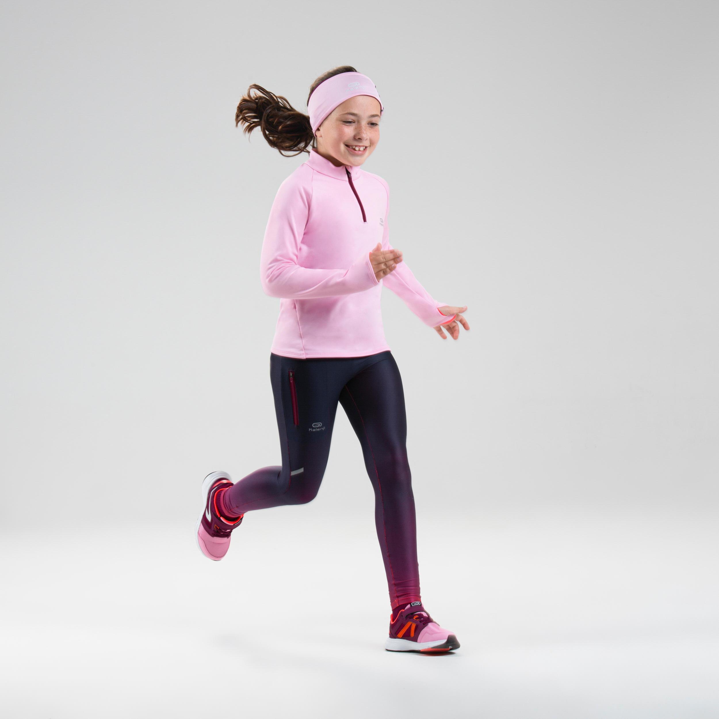 Kids' Athletics Tights AT 100 - faded neon coral 2/7