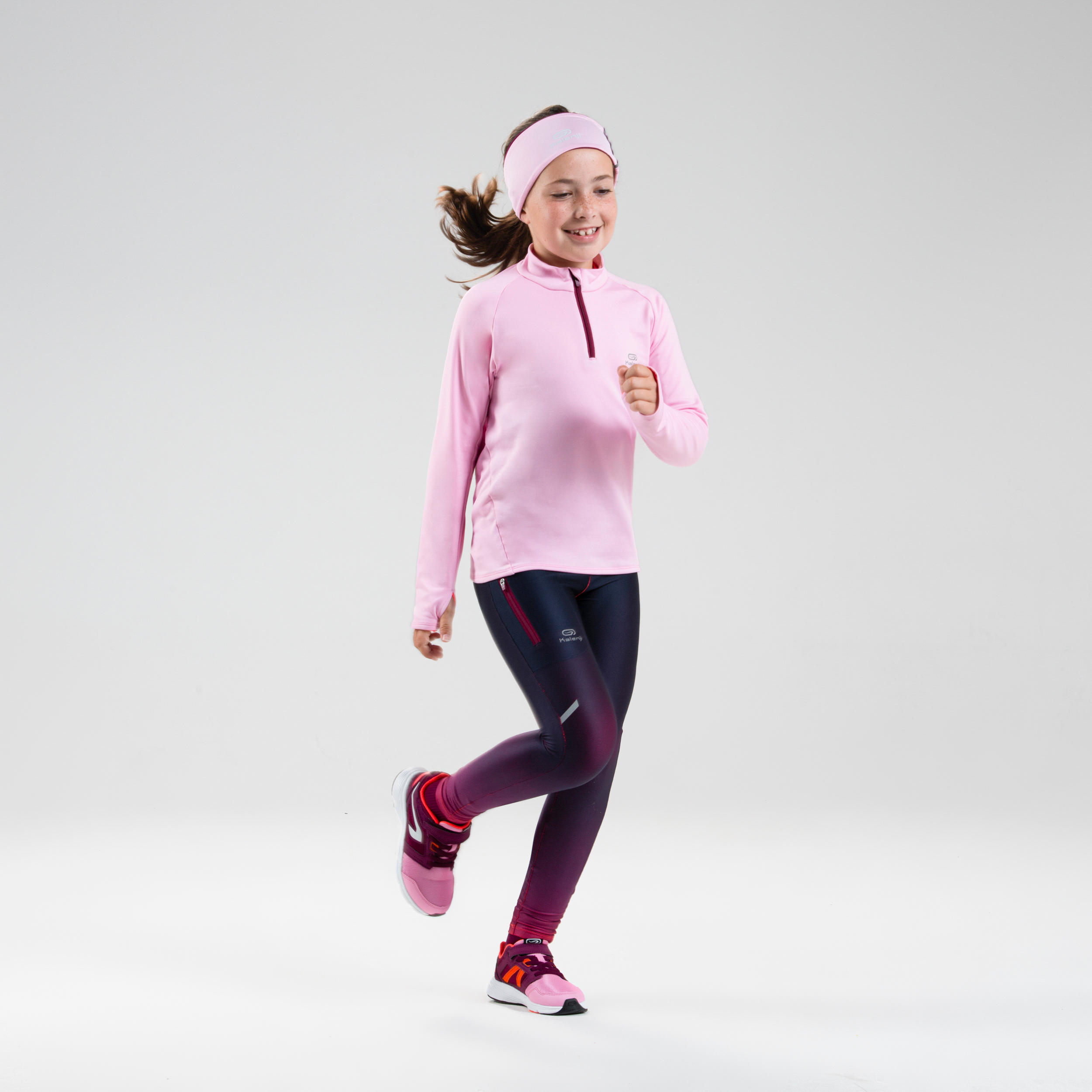 Kids' Athletics Warm ½-Zip LS Jersey AT 100 - blue pink 2/8