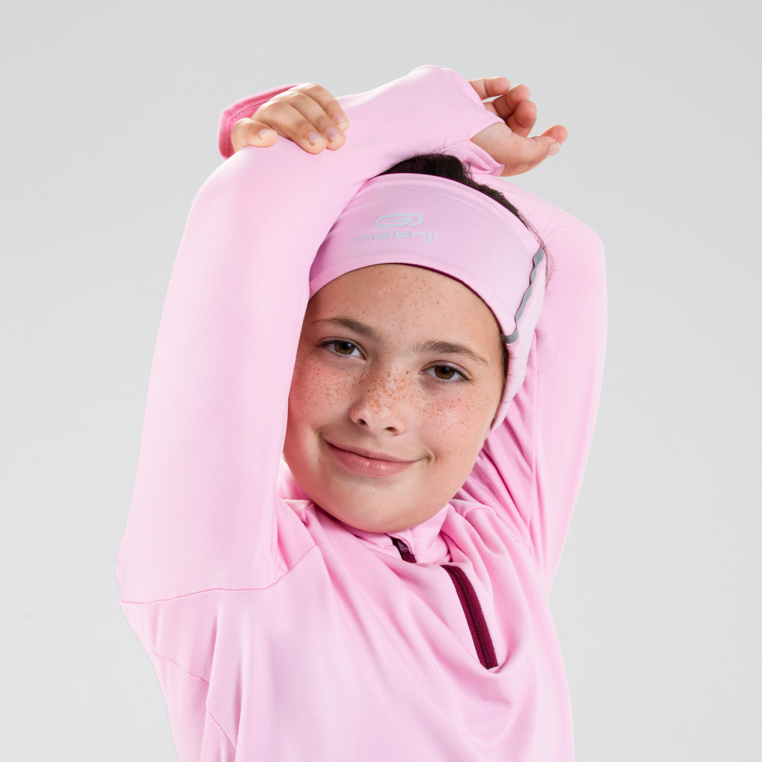 Kids' Athletics Warm ½-Zip LS Jersey AT 100 - blue pink 5/8