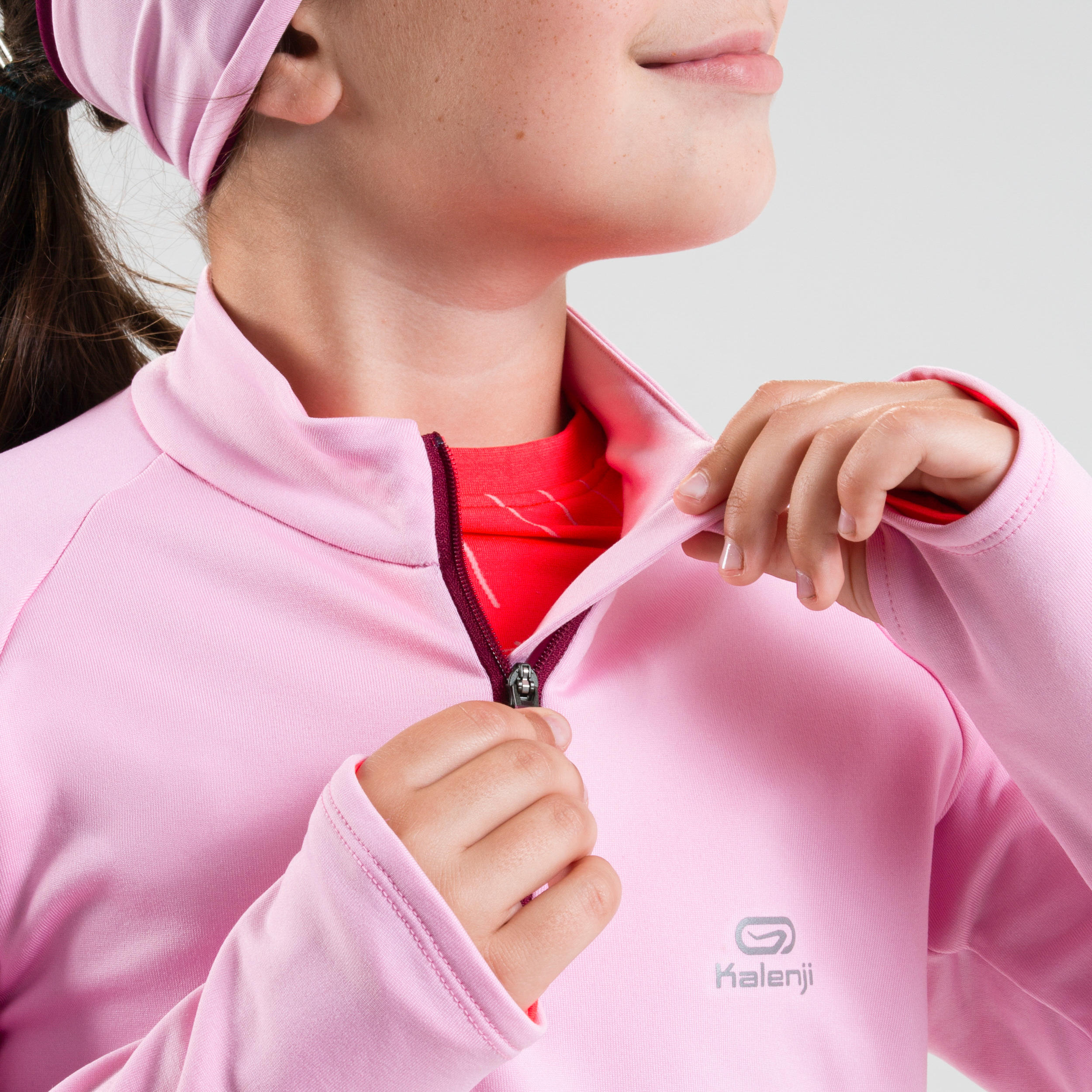 Kids' Athletics Warm ½-Zip LS Jersey AT 100 - blue pink 7/8
