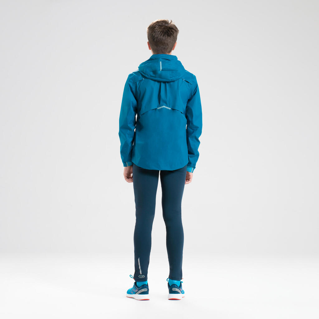 AT 500 kid's waterproof running/athletics jacket electric blue