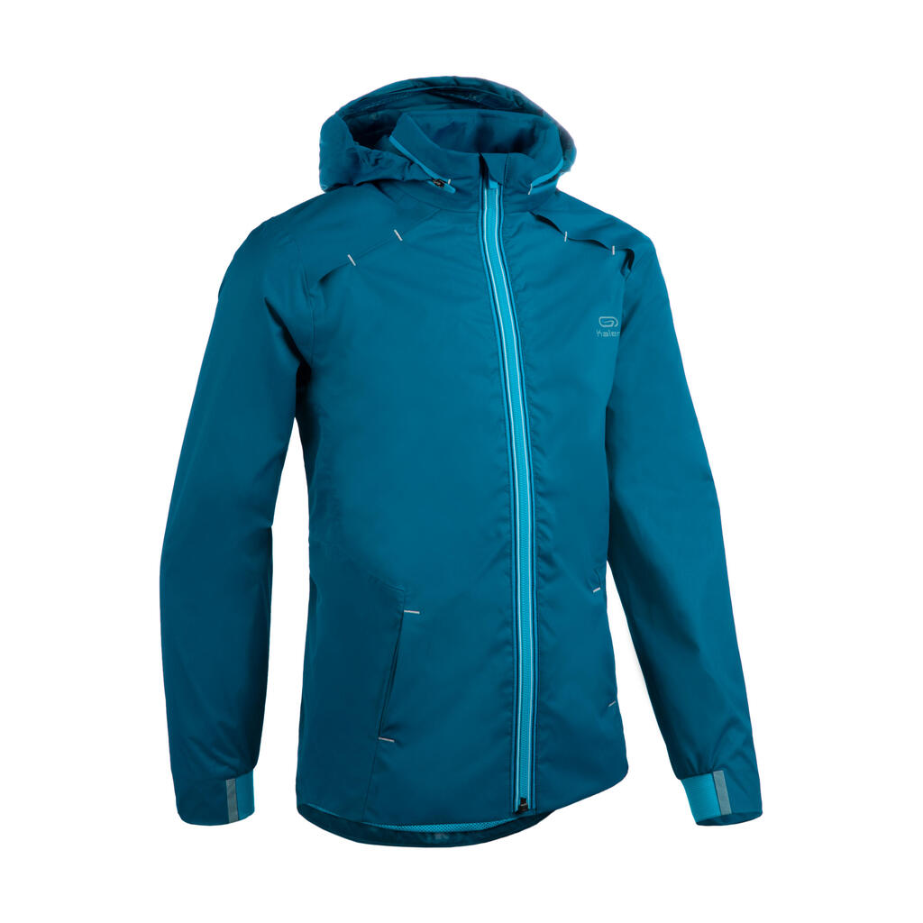 AT 500 kid's waterproof running/athletics jacket electric blue