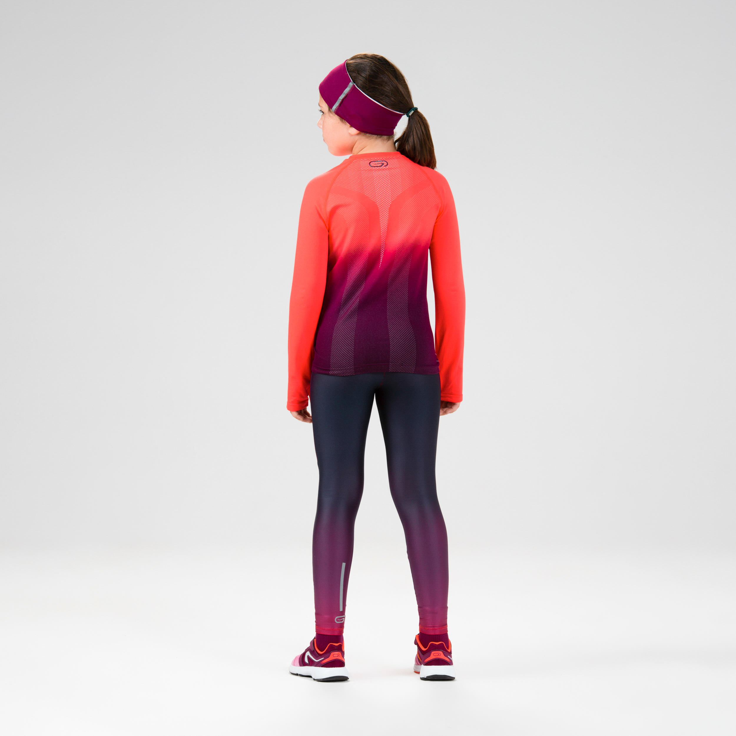 Girls' Athletics Long-Sleeved Jersey AT 500 Skincare - neon coral pink 3/10