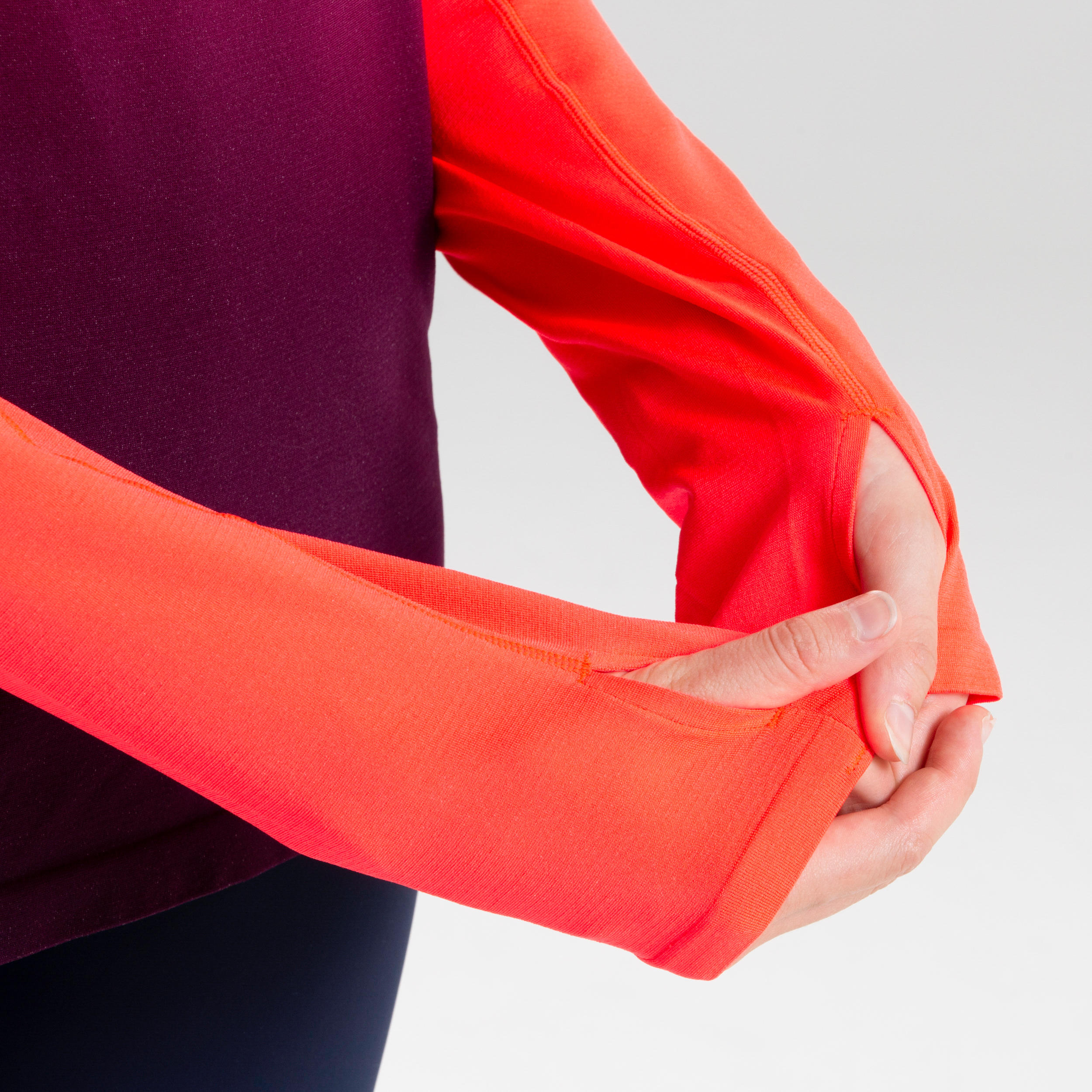 Girls' Athletics Long-Sleeved Jersey AT 500 Skincare - neon coral pink 7/10