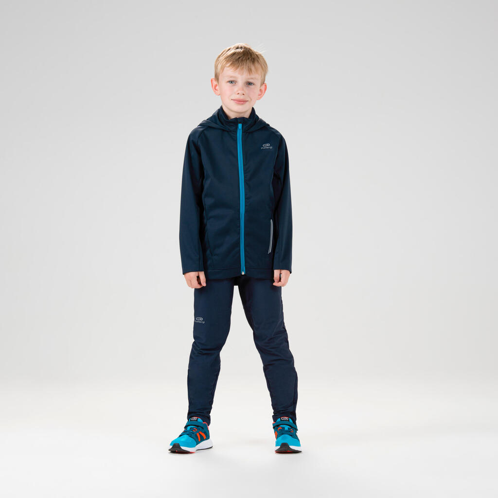 AT 500 Kids' Athletics Cold Weather Trousers - navy blue grey