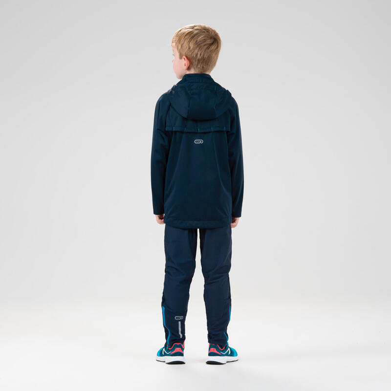 Veste chaude enfant d'athlétisme AT 500 bleue marine