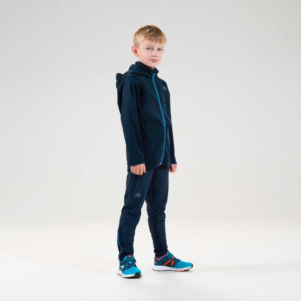 AT 500 Kids' Athletics Cold Weather Trousers - navy blue grey