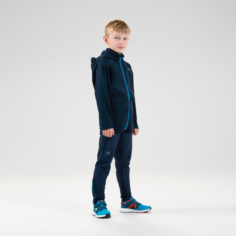 Veste chaude enfant d'athlétisme AT 500 bleue marine