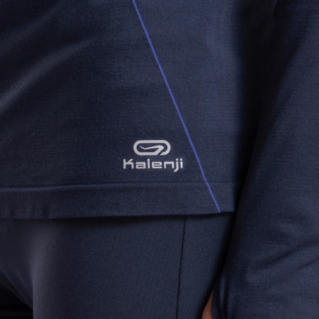 Футболка с длинными рукавами для бега детская AT 500 Skincare синяя 