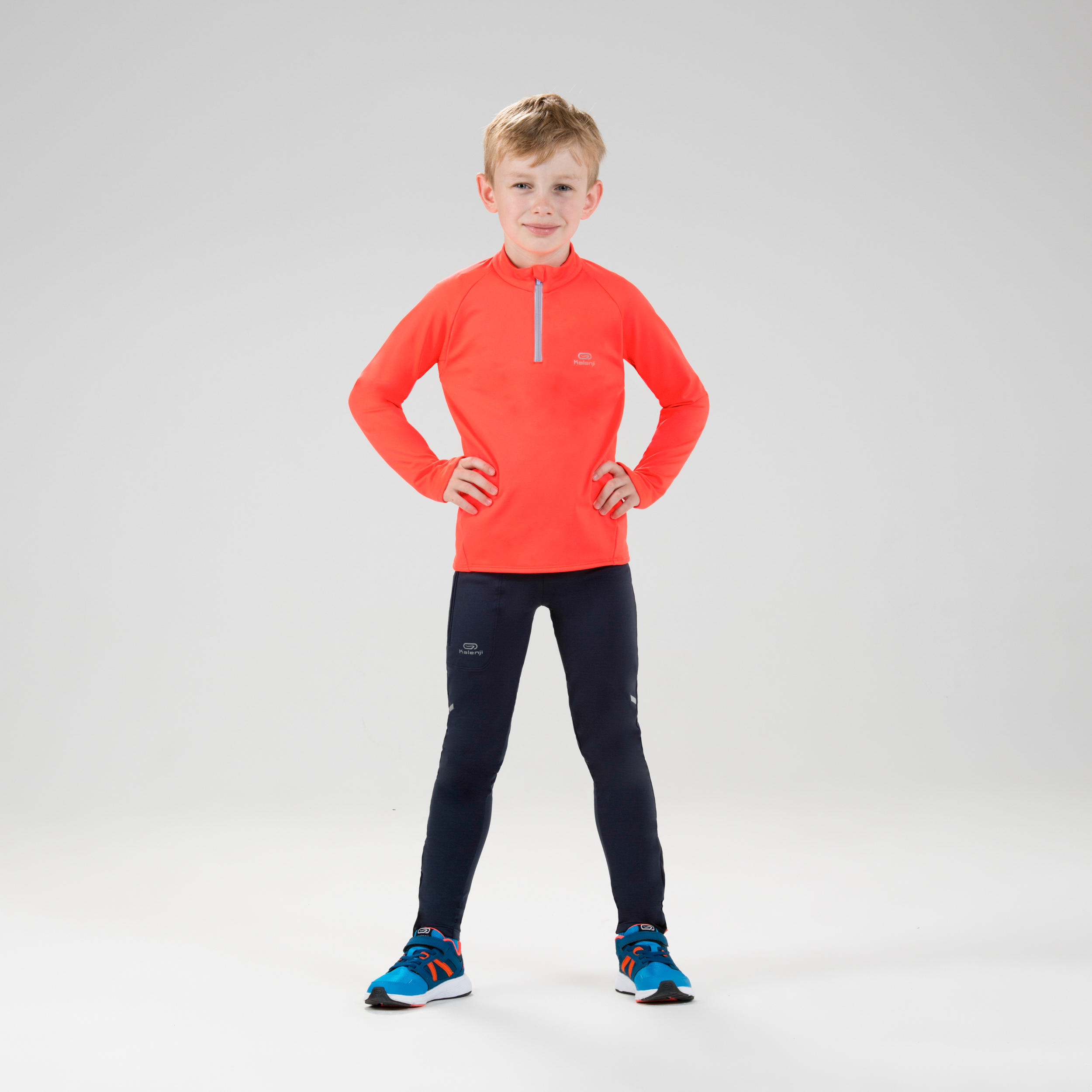 Kids' Athletics Warm ½-Zip LS Jersey AT 100 - neon coral 3/7