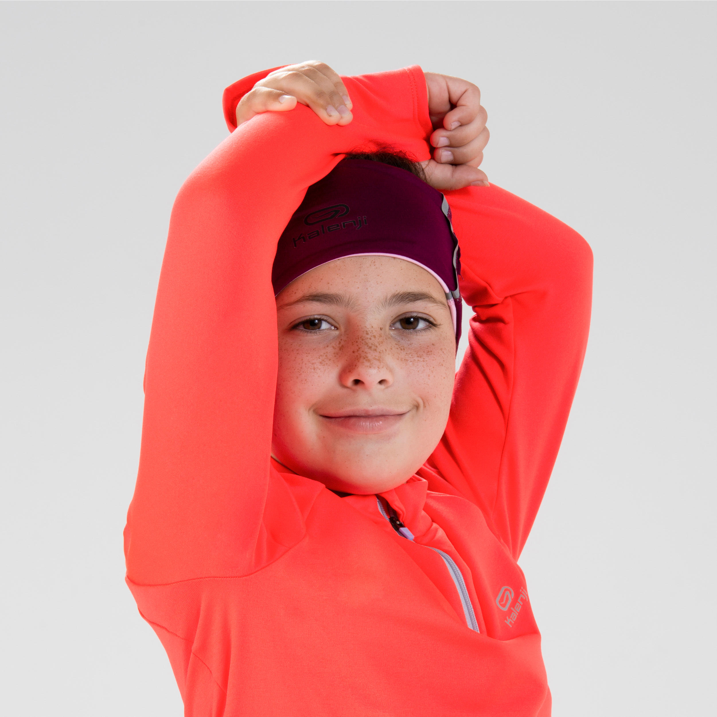 Kids' Athletics Warm ½-Zip LS Jersey AT 100 - neon coral 5/7