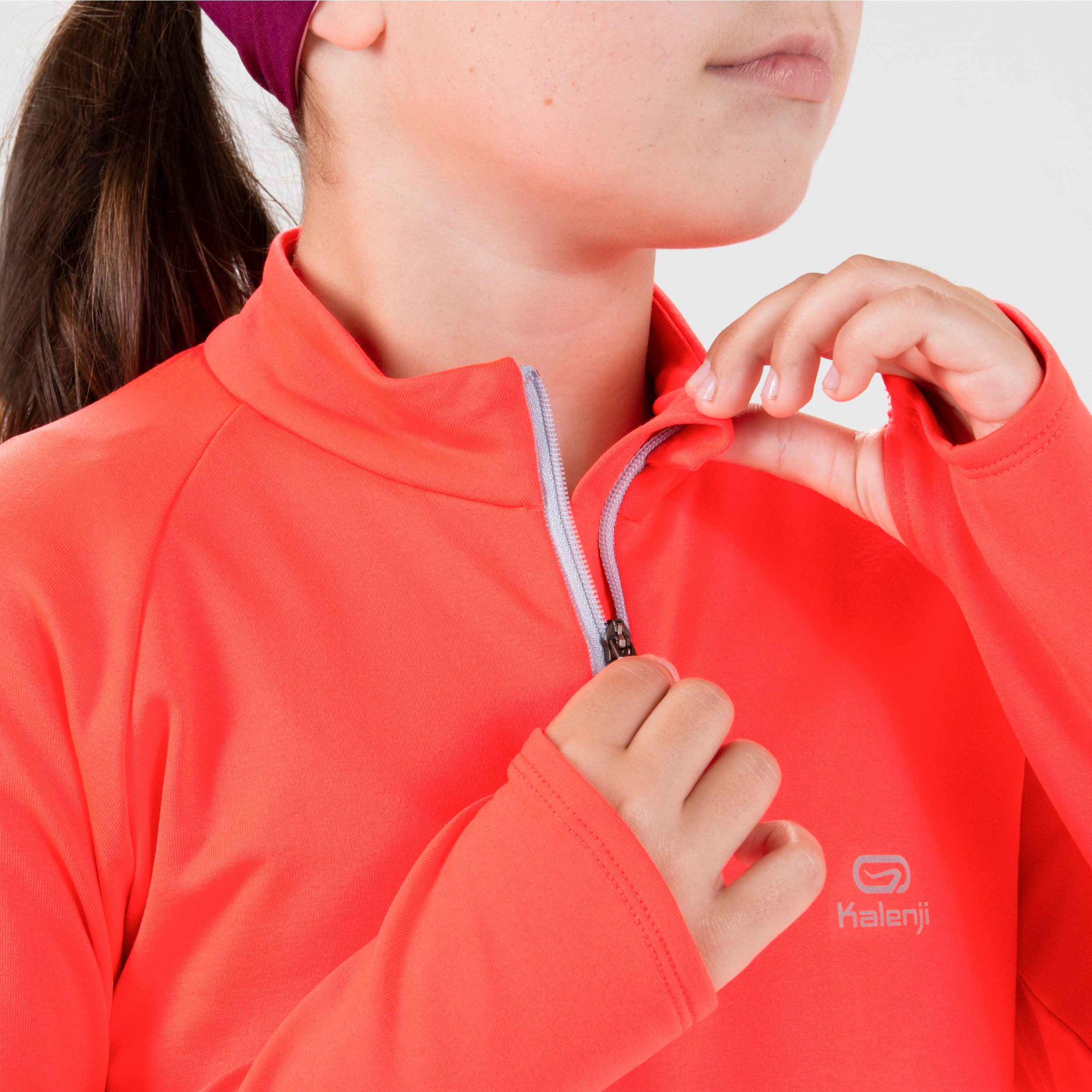 Kids' Athletics Warm ½-Zip LS Jersey AT 100 - neon coral 7/7