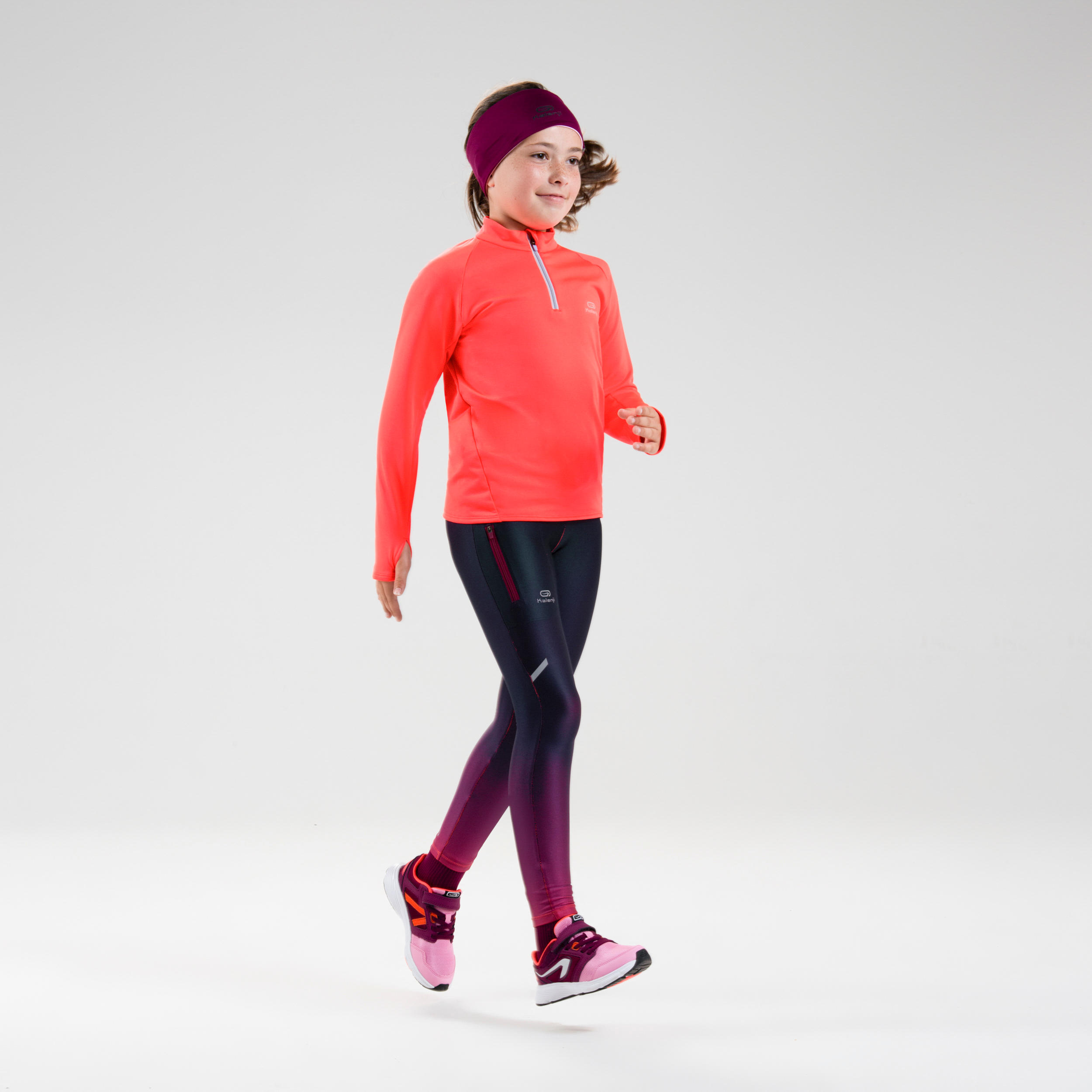 Kids' Athletics Warm ½-Zip LS Jersey AT 100 - neon coral 2/7