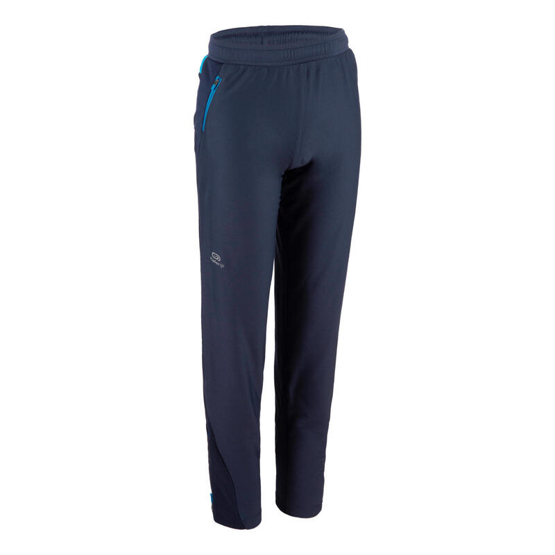 Pantalon enfant d'athlétisme pour temps froid AT 500 bleu marine bleu turquoise
