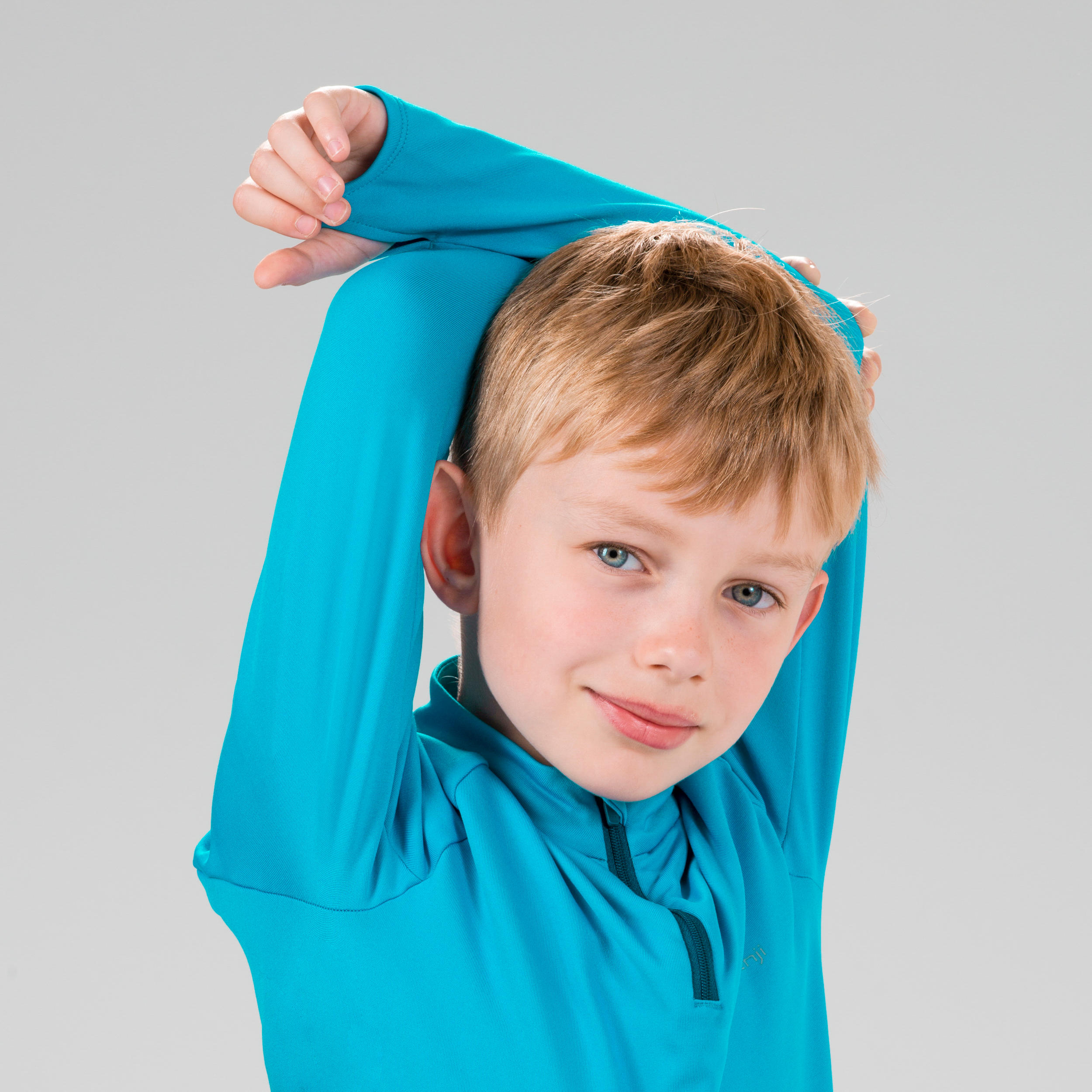 Kids' Athletics Warm ½-Zip LS Jersey AT 100 - cyan blue 7/10