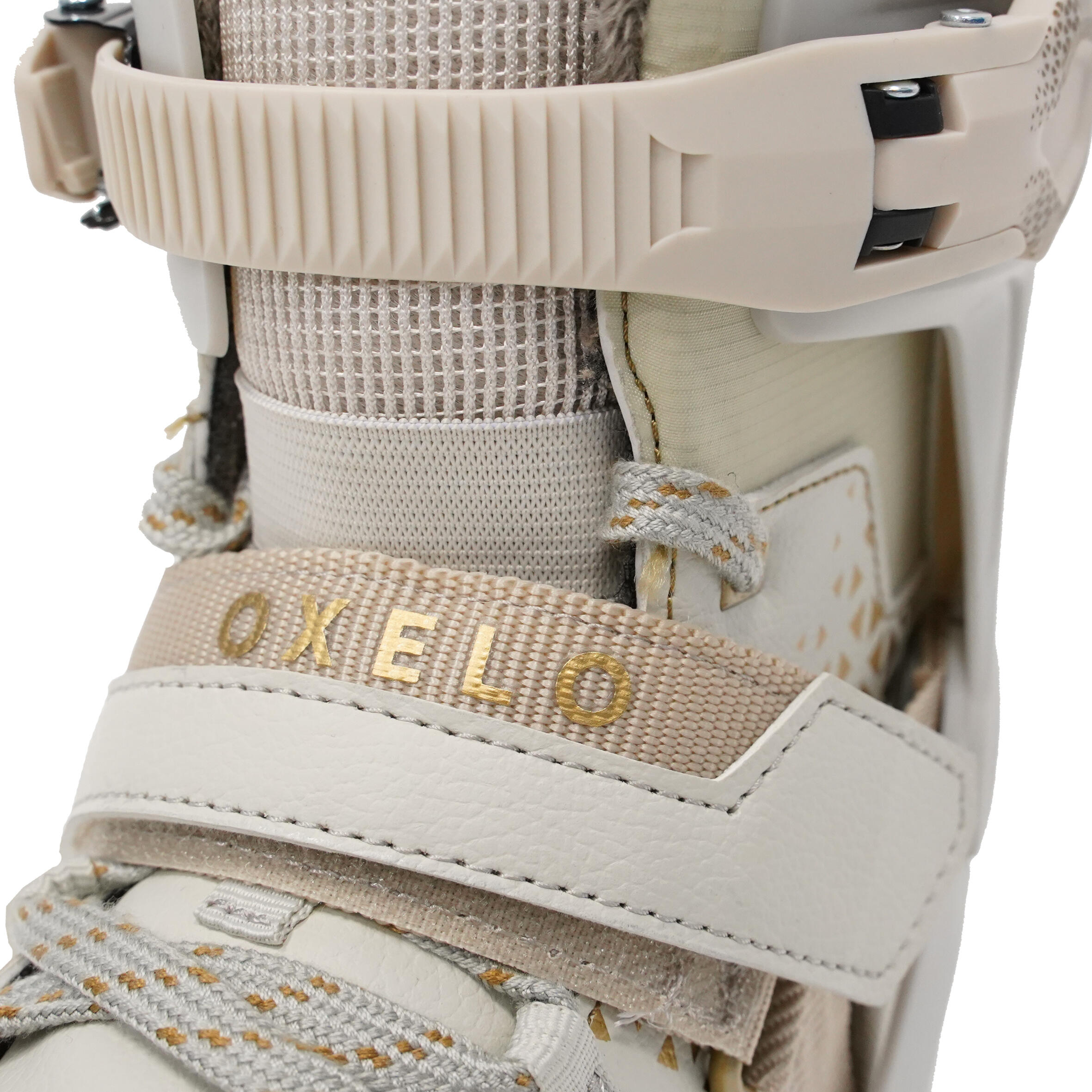 Women's Ice Skates for Outdoors FIT 520 Warm Pearl beige, luminous