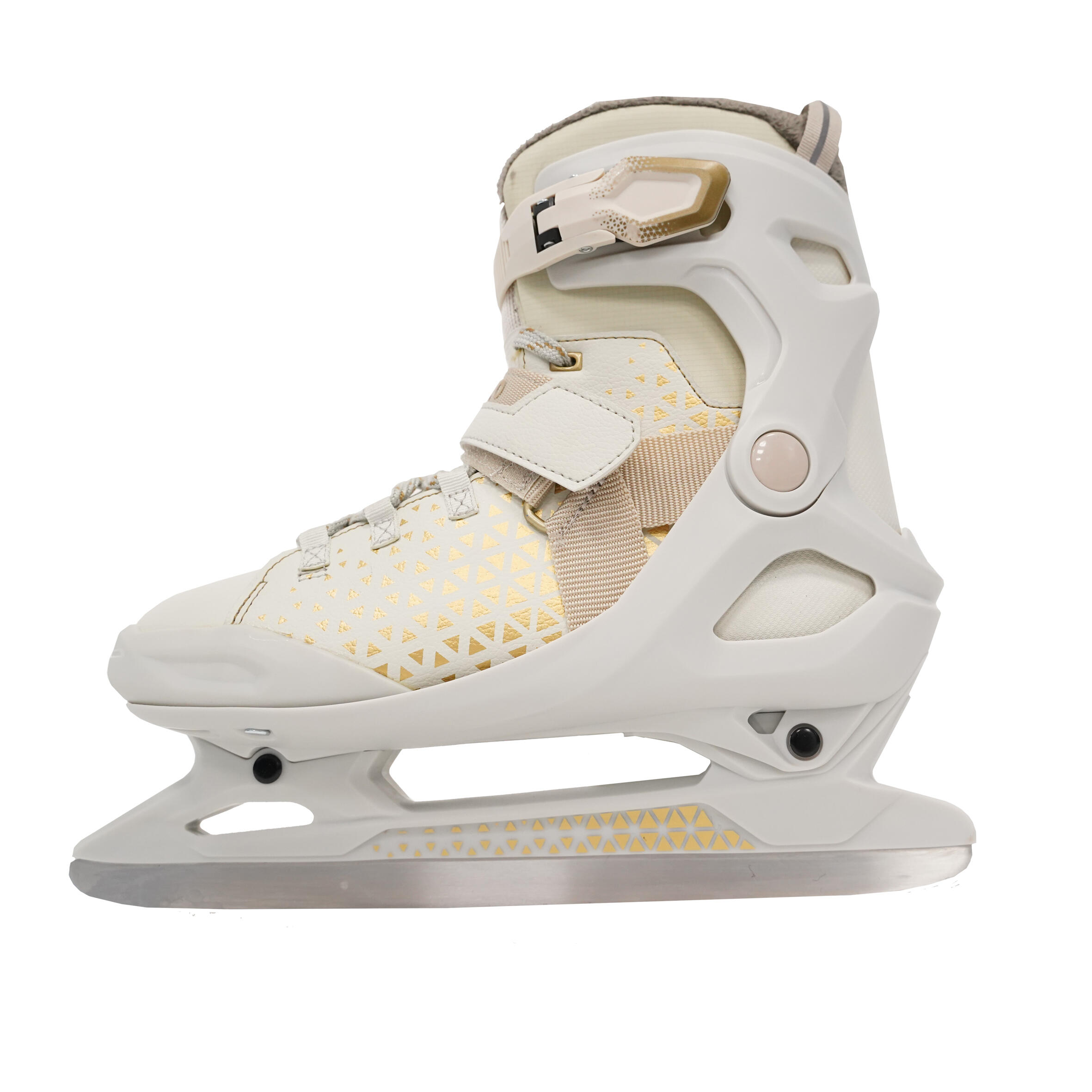 Women's Ice Skates - FIT 520 Warm White/Brown - OXELO