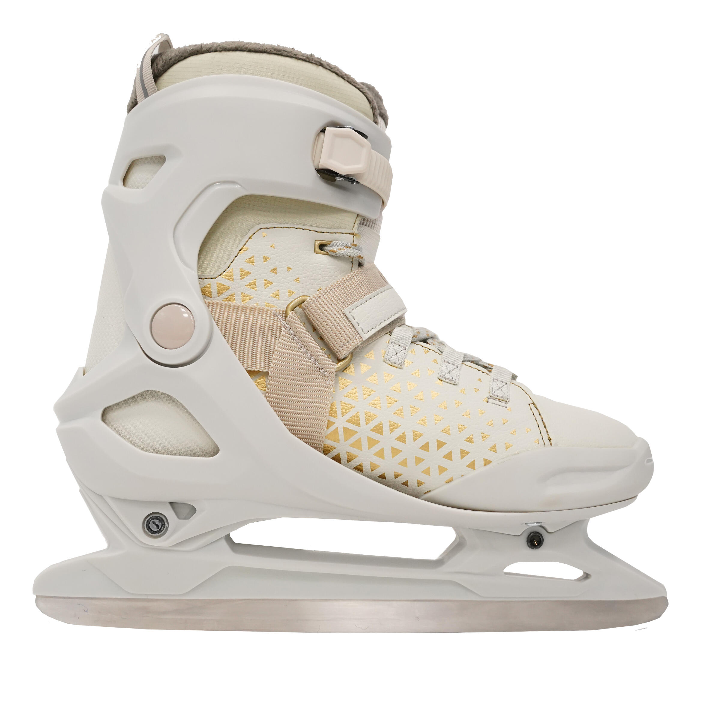 Patins à glace femmes - FIT 520 chaud blanc/brun - OXELO