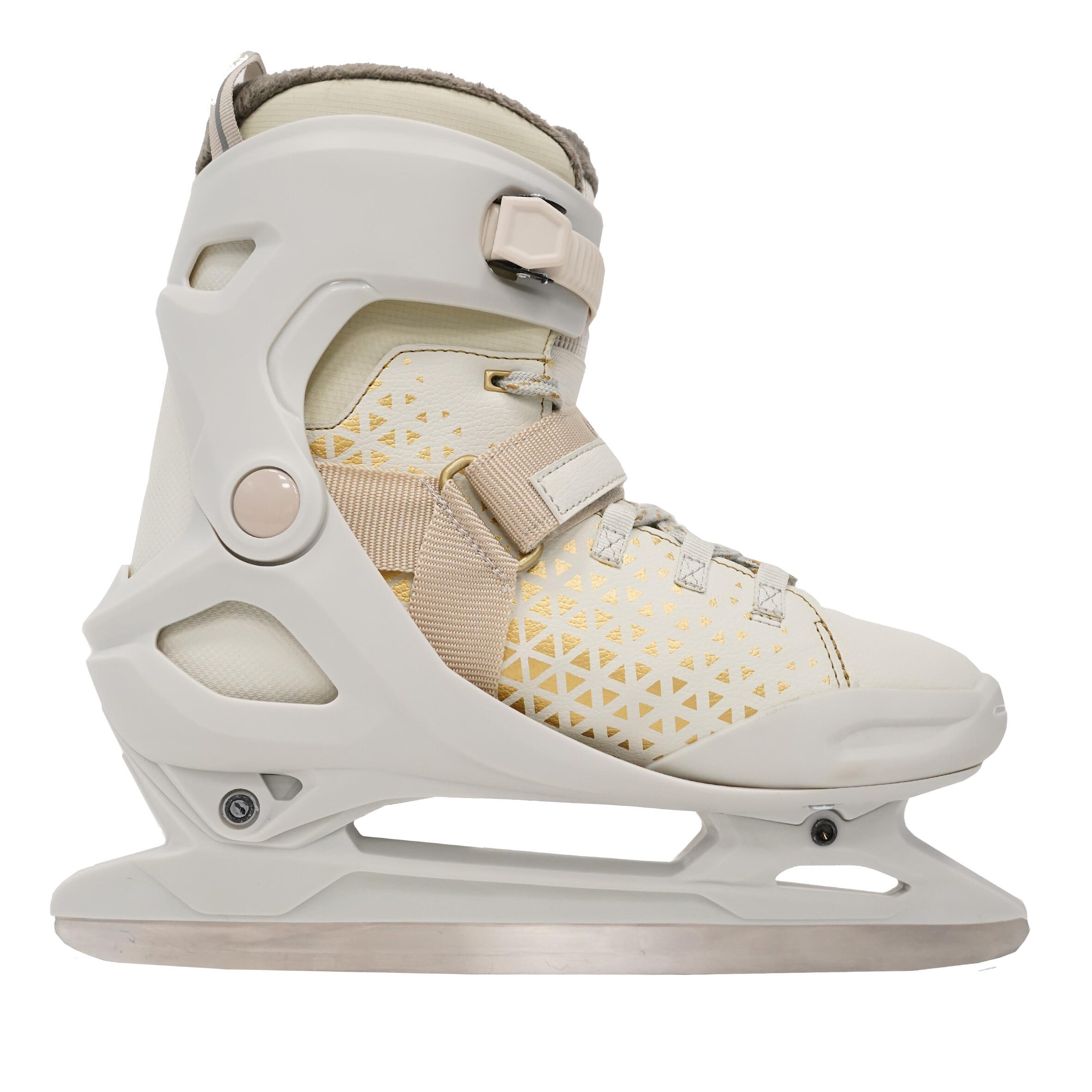 Women's Ice Skates - FIT 520 Warm White/Brown - OXELO
