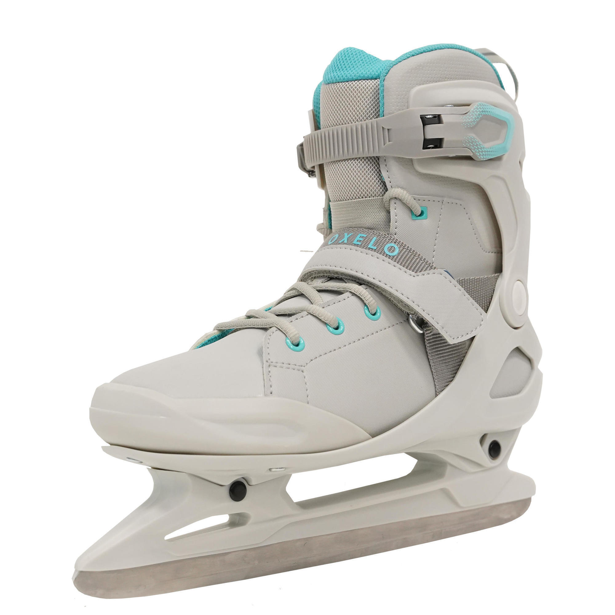 Women's Ice Skates Fit 500 - Grey/Turquoise 2/7