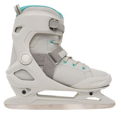 Patins à glace adulte FIT500 femme gris et turquoise