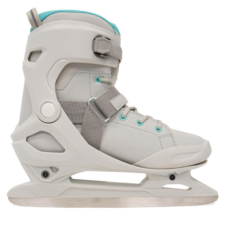 Patines sobre hielo Mujer Oxelo FIT500r Gris y turquesa