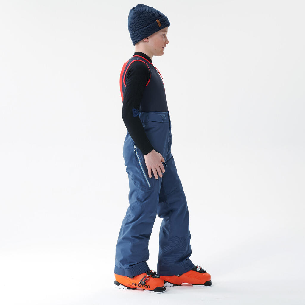 Detské lyžiarske nohavice FR900 s chrbtovým chráničom bordové