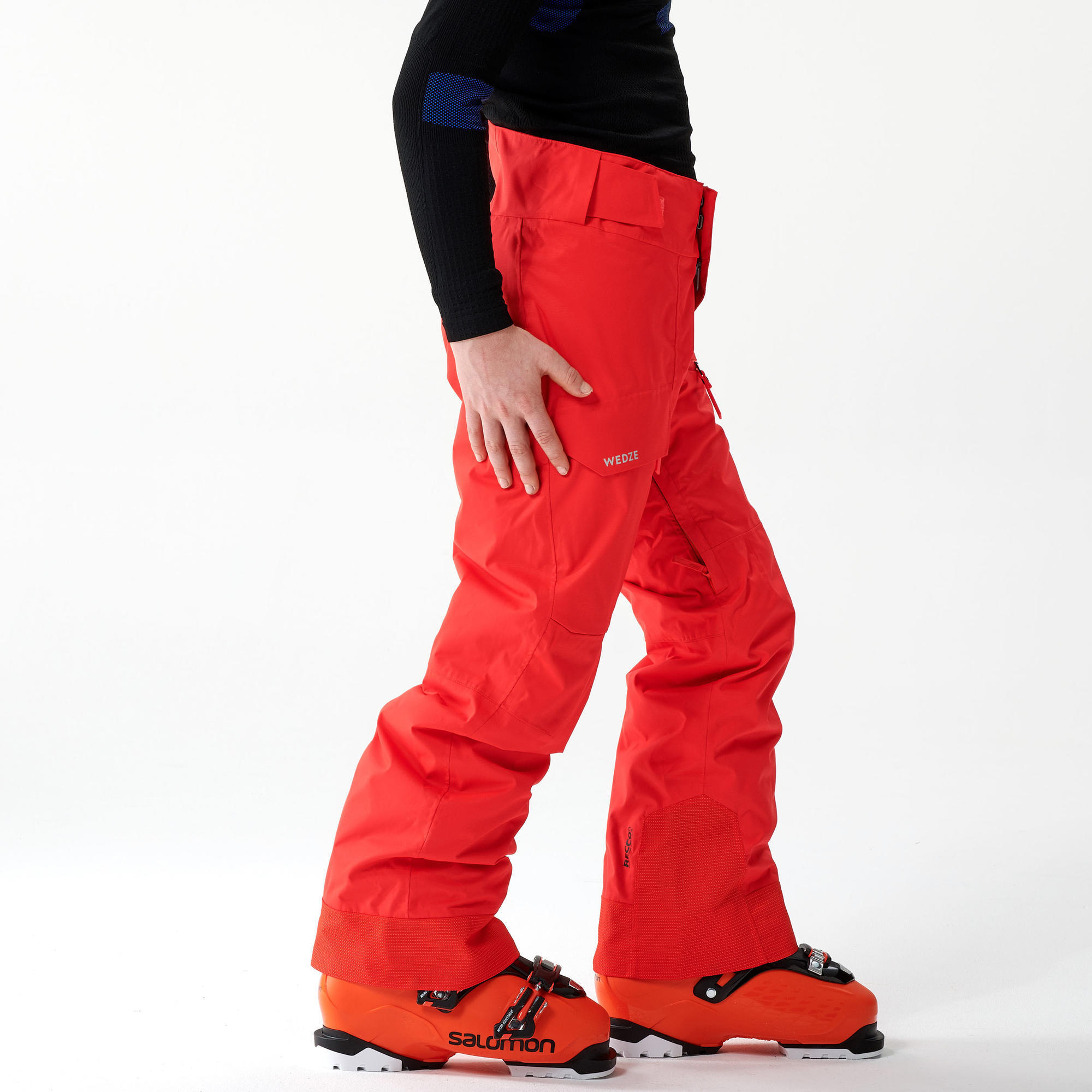 PANTALON DE SKI ENFANT FR500 ROUGE