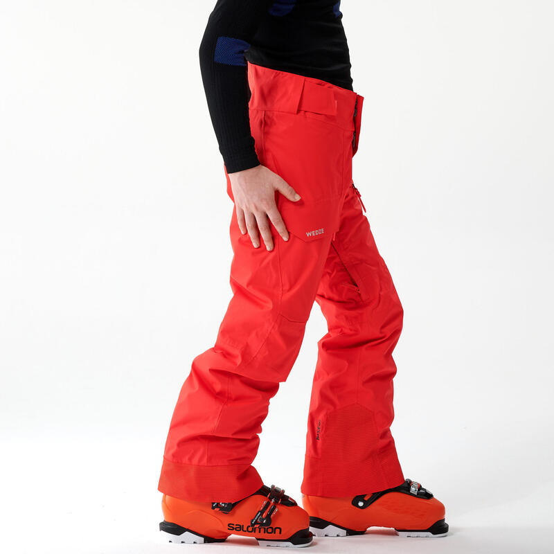 Pantaloni sci bambino FR500 rossi