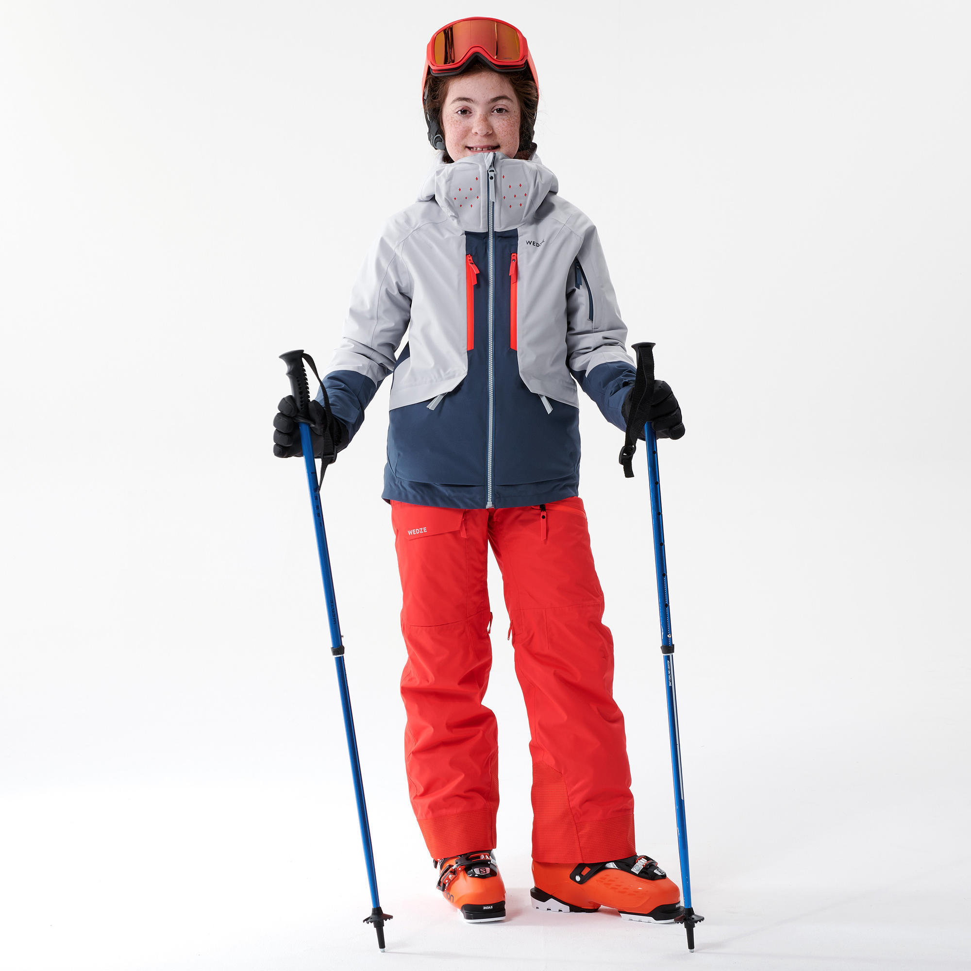 PANTALON DE SKI ENFANT FR500 ROUGE