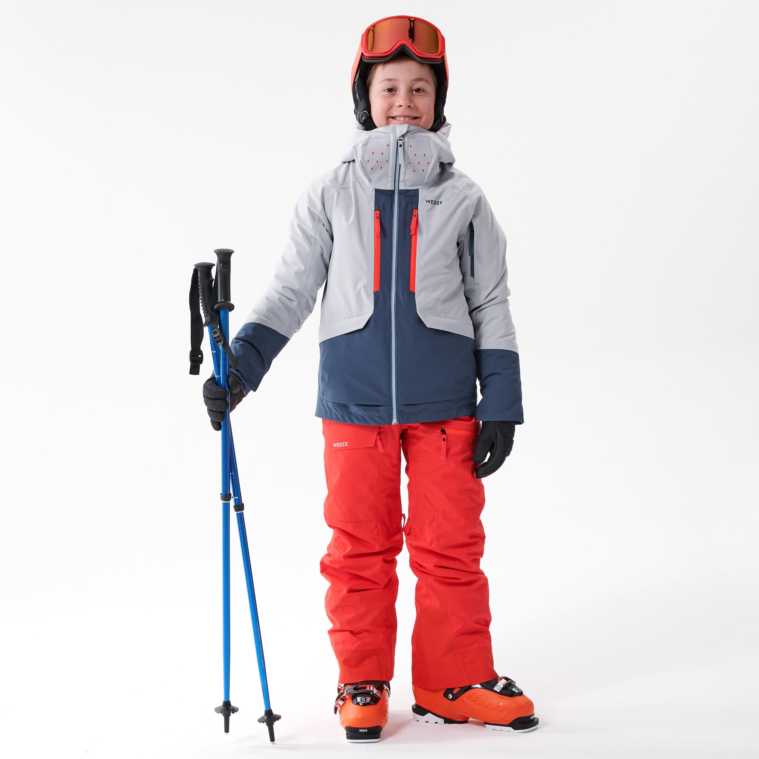 PANTALON DE SKI ENFANT - FR500 - ROUGE WEDZE