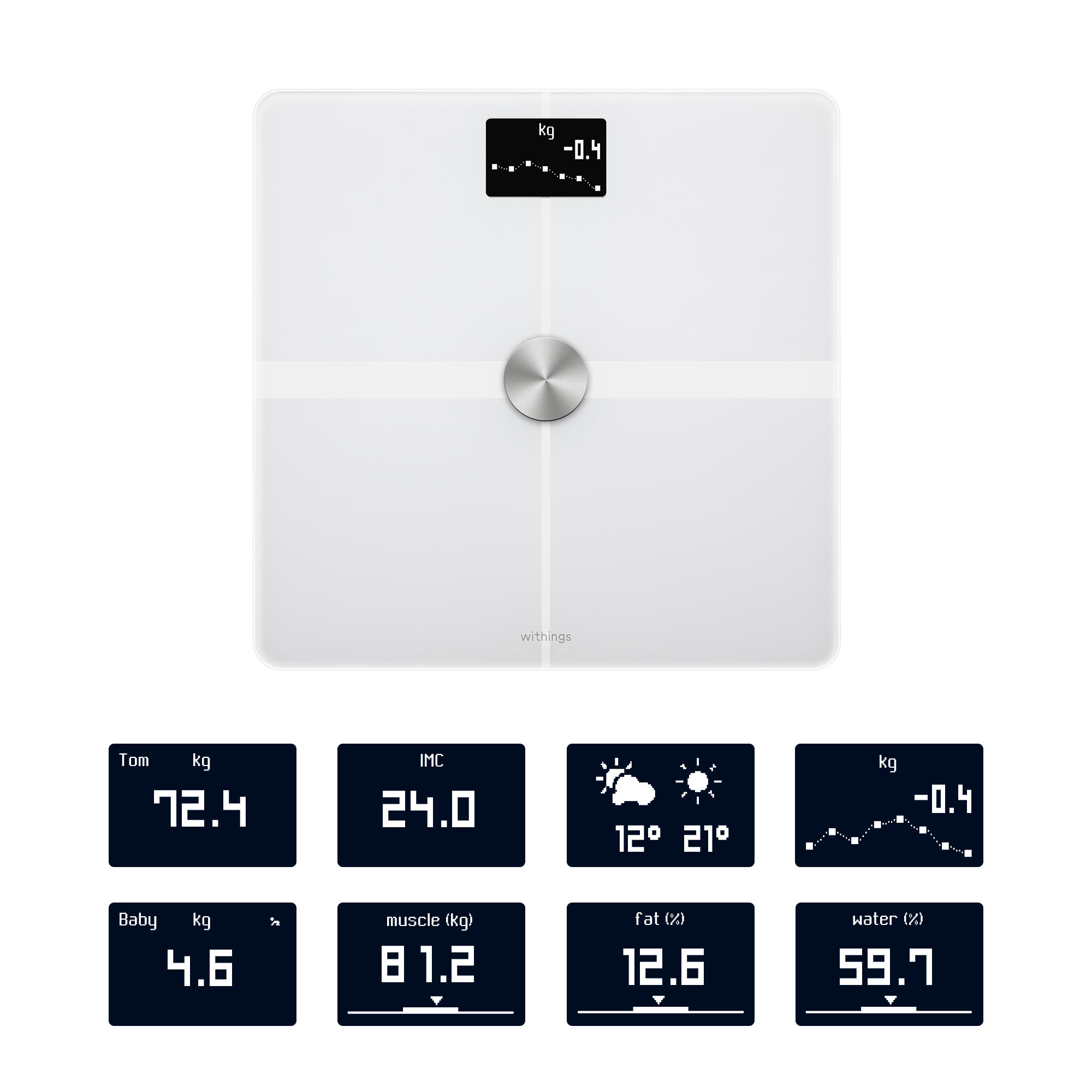 Body+ connected scales white 3/8