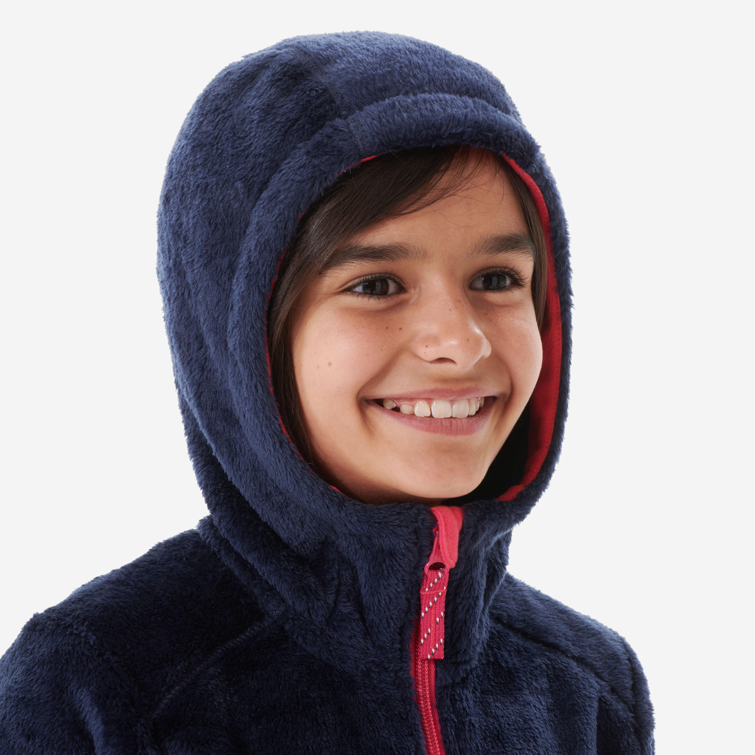Kids’ warm hiking fleece jacket NH500 - 7-15 years Zip - Navy Blue 6/11