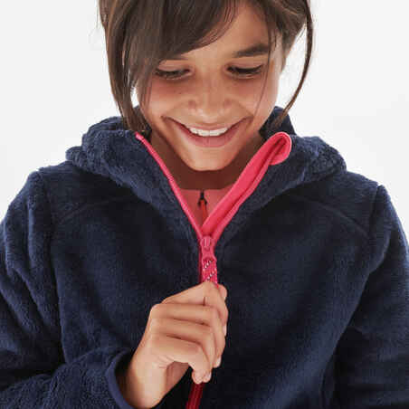 Kids’ Warm Hiking Fleece Jacket - MH500 Aged 7-15 - Navy Blue