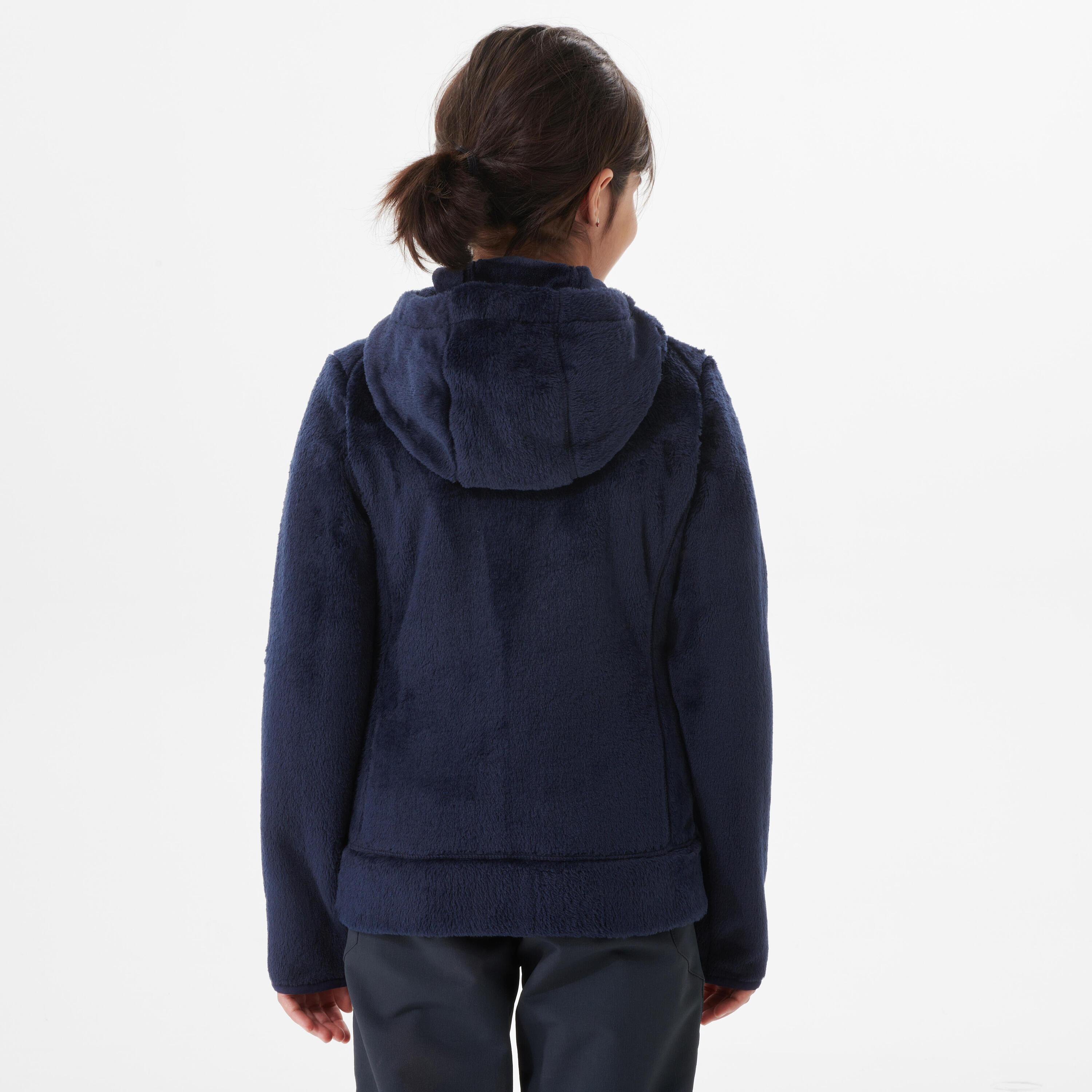 Kids’ Warm Hiking Fleece Jacket - MH500 Aged 7-15 - Navy Blue 3/11