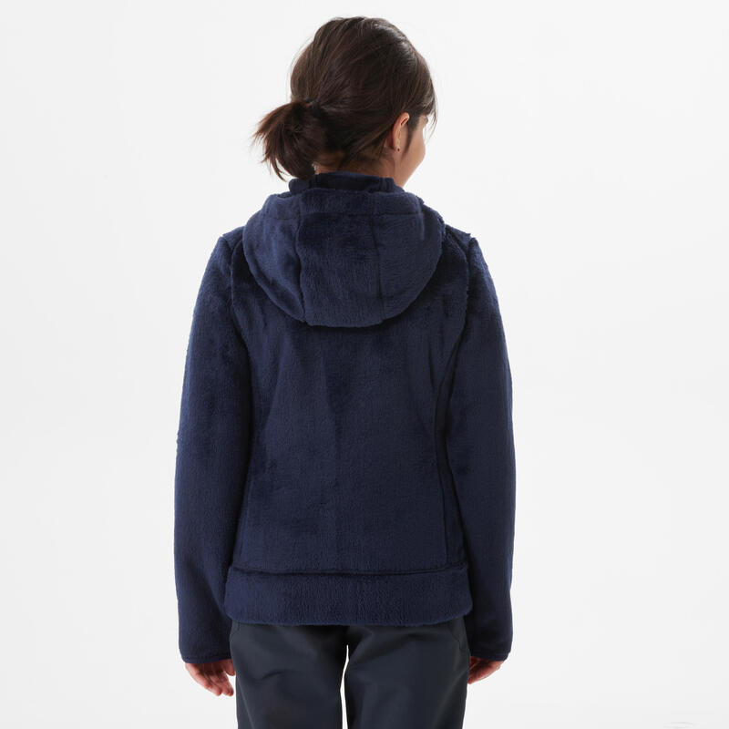 Warme fleece jas voor wandelen kinderen van 7-15 jaar MH500 marineblauw