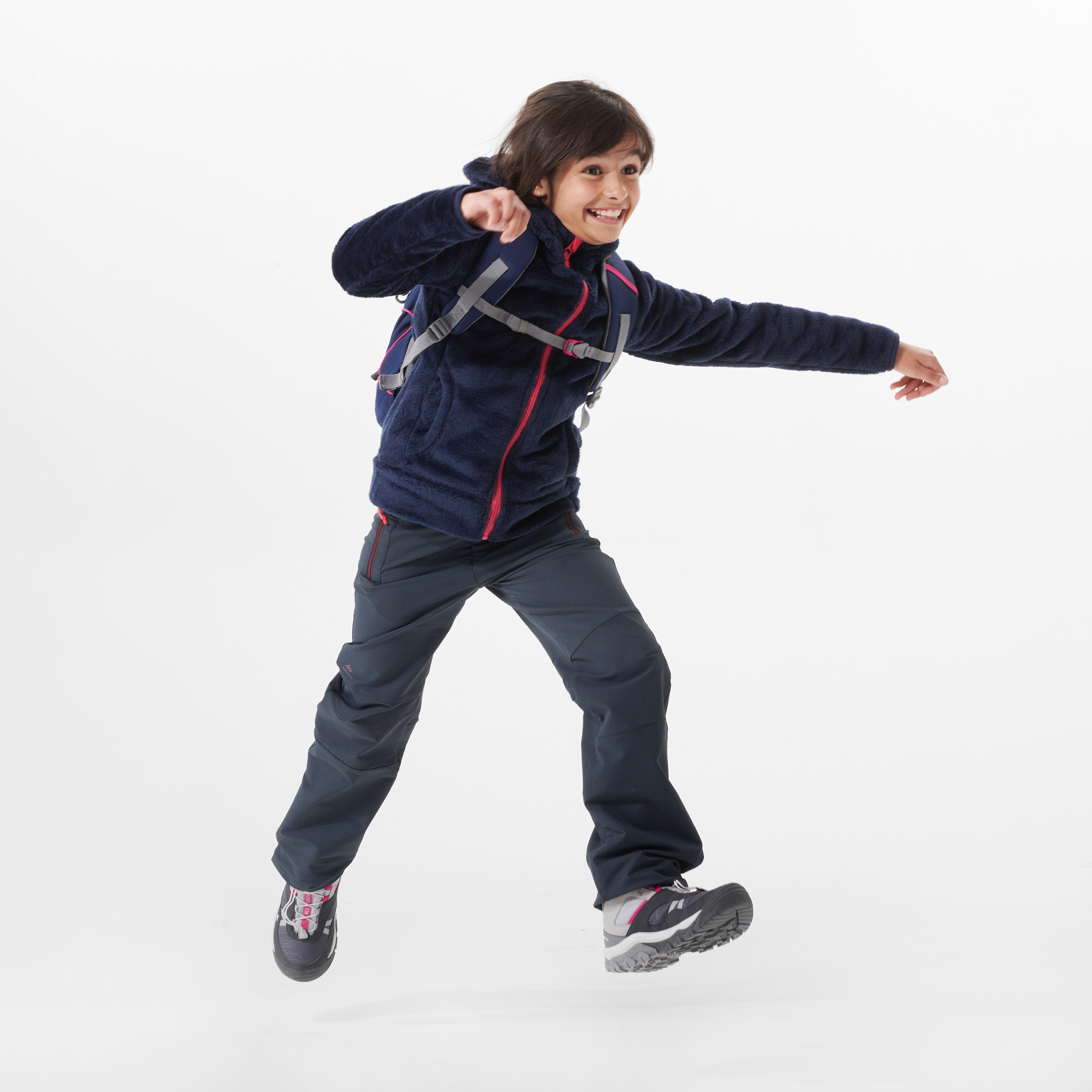 Kids’ Fleece Hiking Jacket - MH 500 Blue - QUECHUA