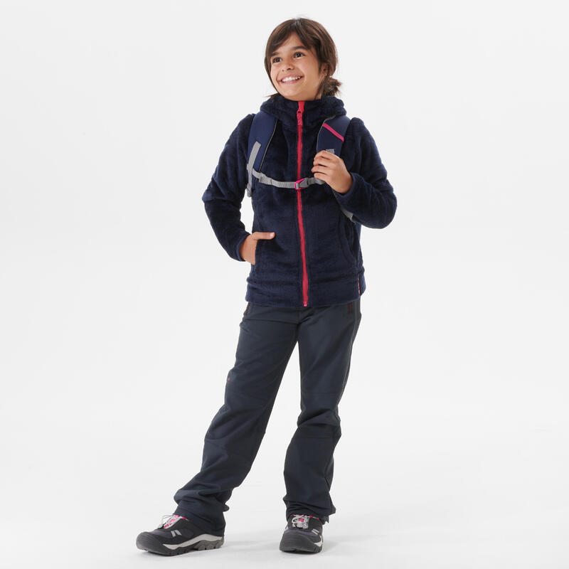 Fleecejacke Kinder Gr.122–170 warm Wandern - MH500 marineblau 