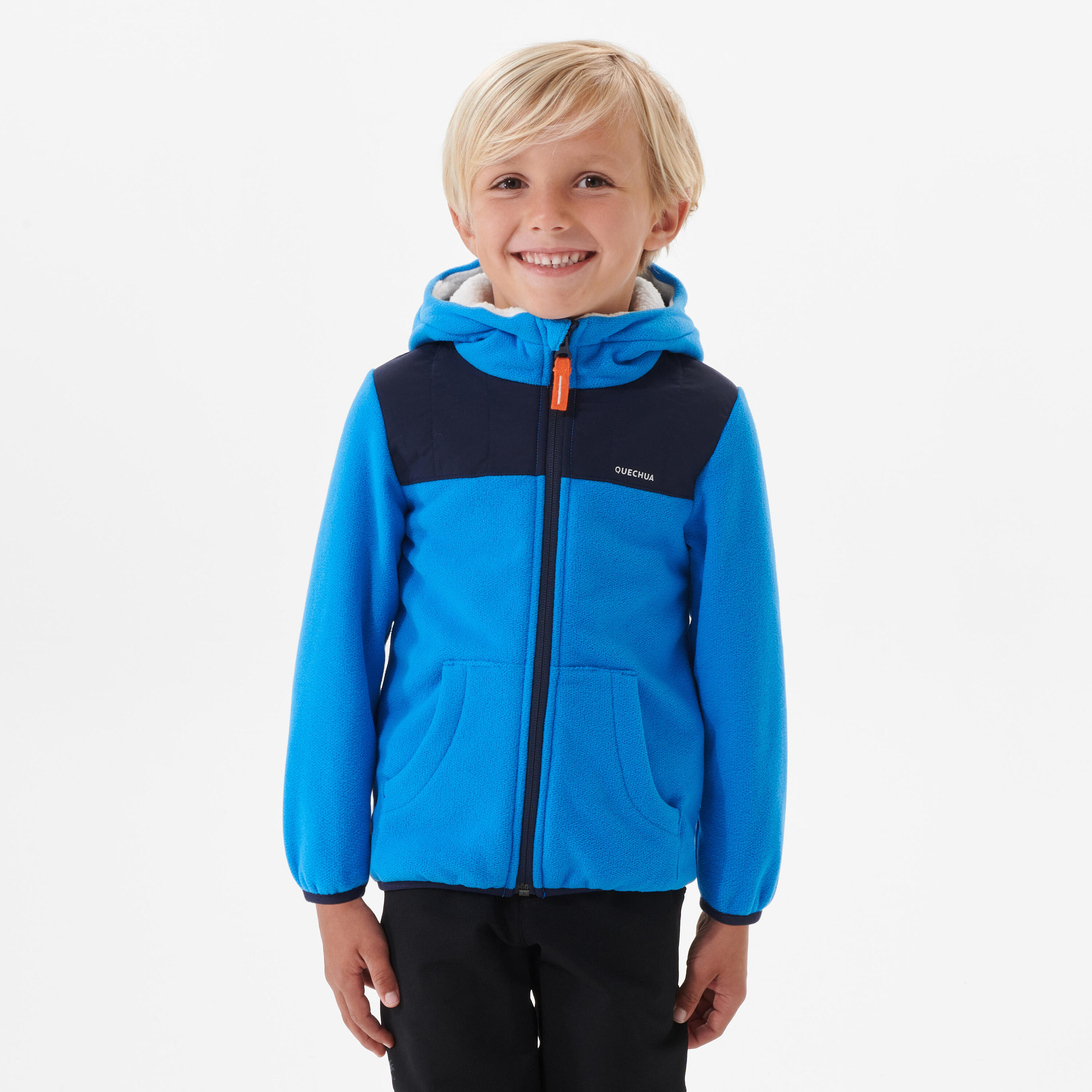Kids’ Warm Hiking Fleece Jacket - MH500 Aged 2-6 - Blue 2/8