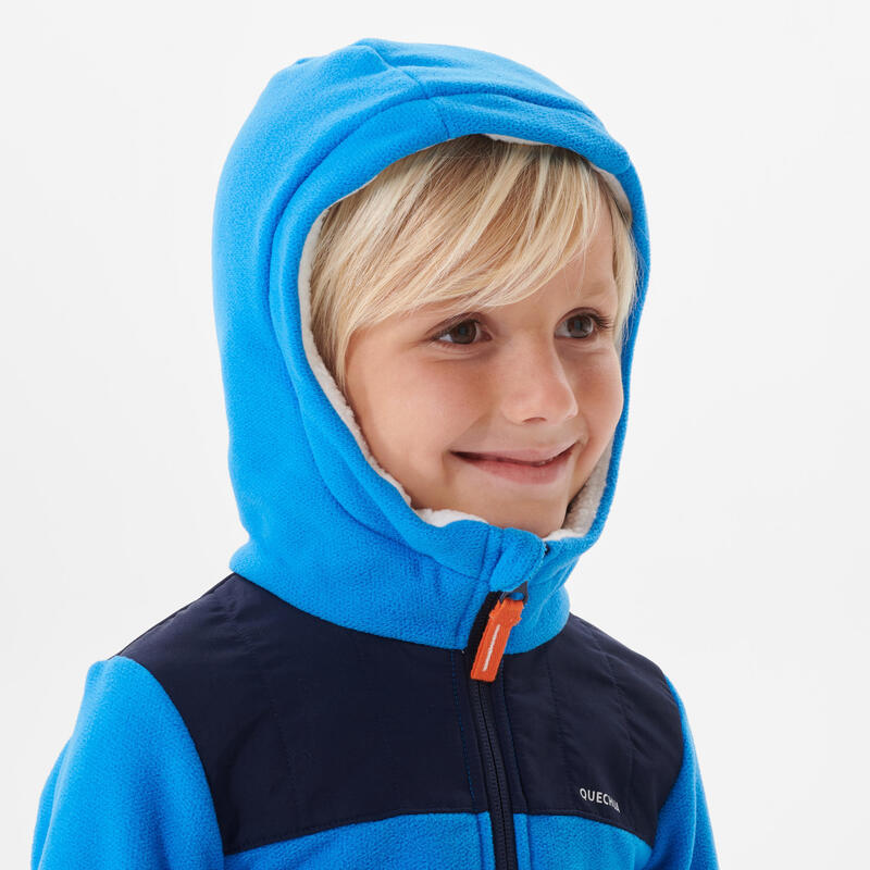 Warme fleece jas voor wandelen kinderen MH500 blauw 2-6 jaar
