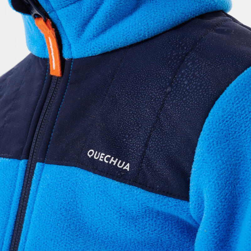 Chaqueta polar de montaña y trekking Niños 2-6 años Quechua MH500 azul capucha