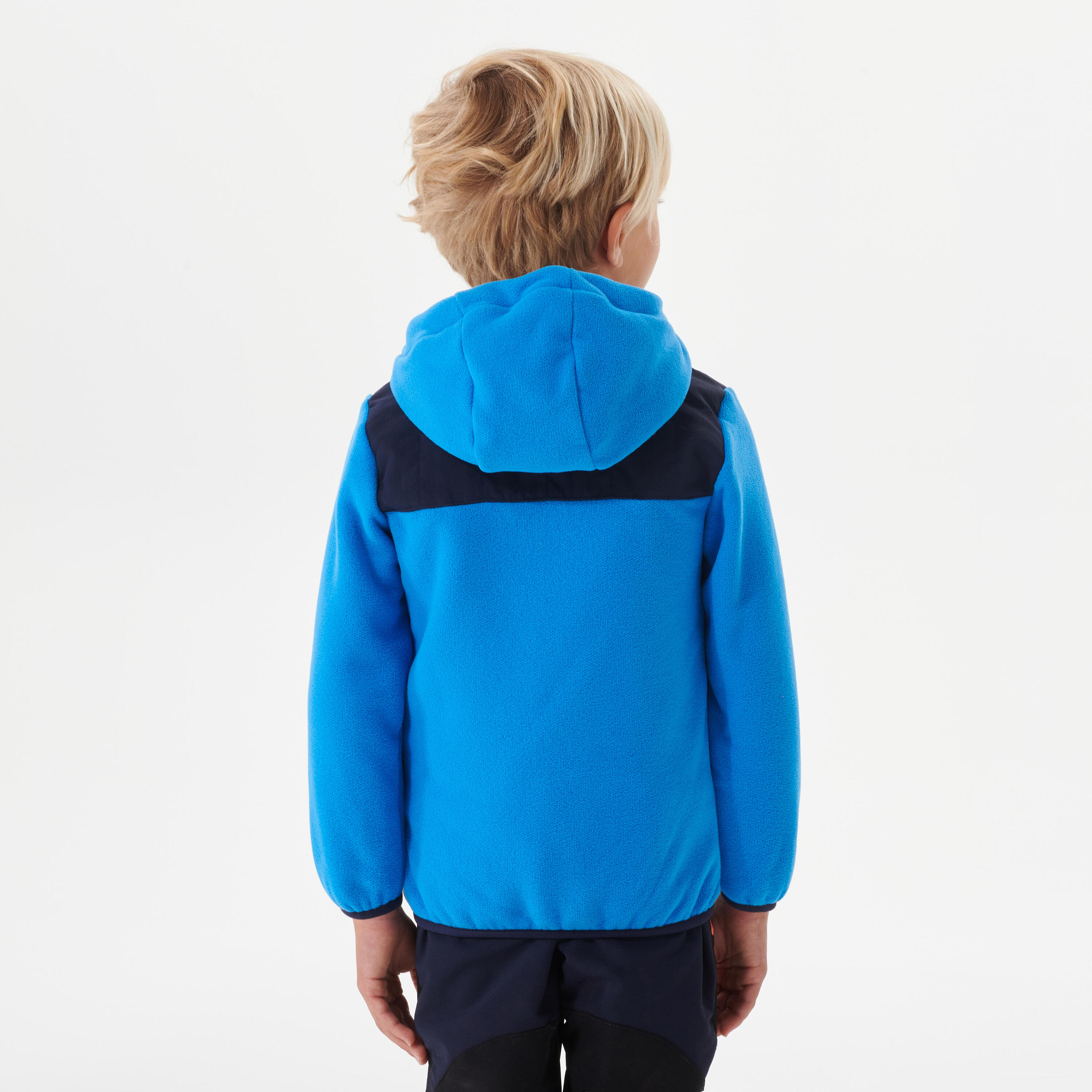 Kids’ Warm Hiking Fleece Jacket - MH500 Aged 2-6 - Blue 3/8